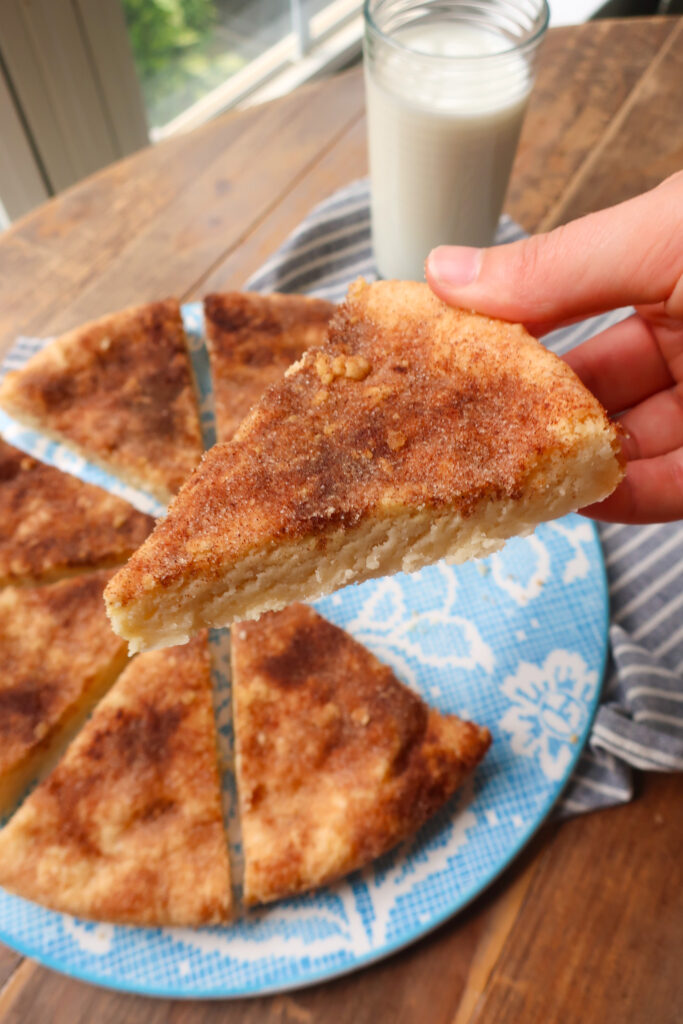 wedge of snickerdoodle shortbread