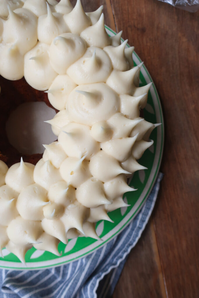 pumpkin bundt cake with cream cheese frosting