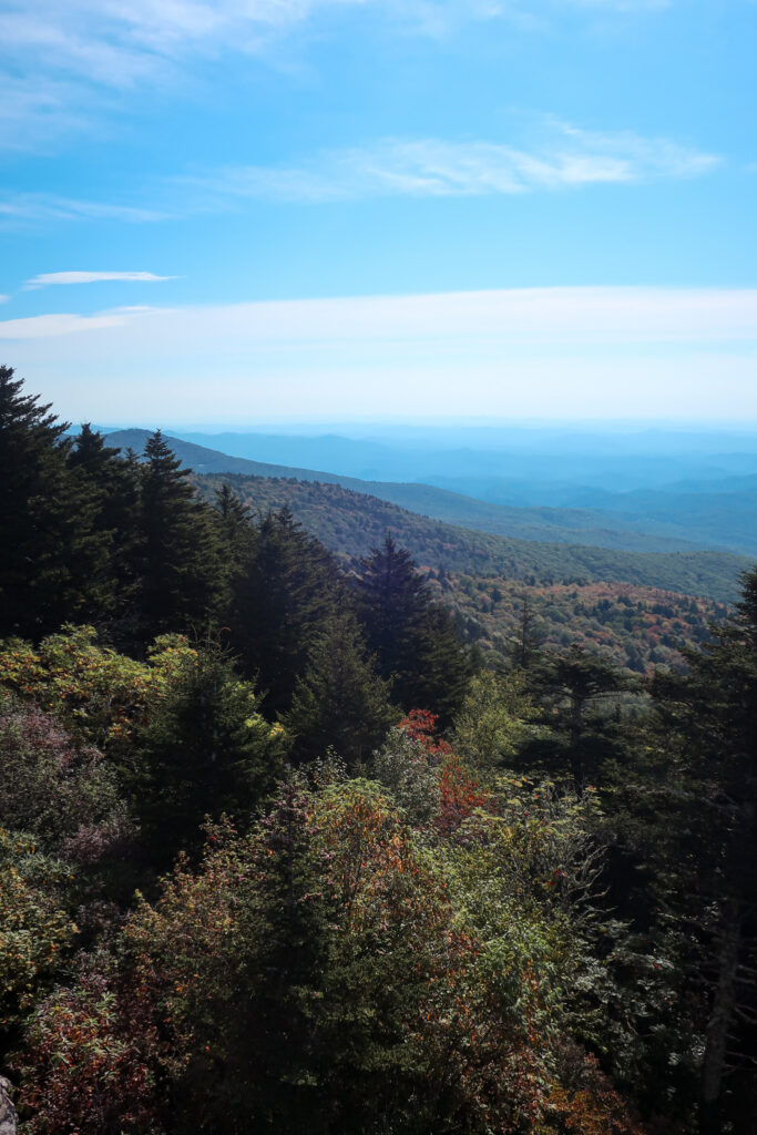 views of blue ridge mountains from grandfather mountain nc