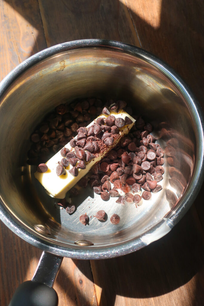 butter and chocolate in pot