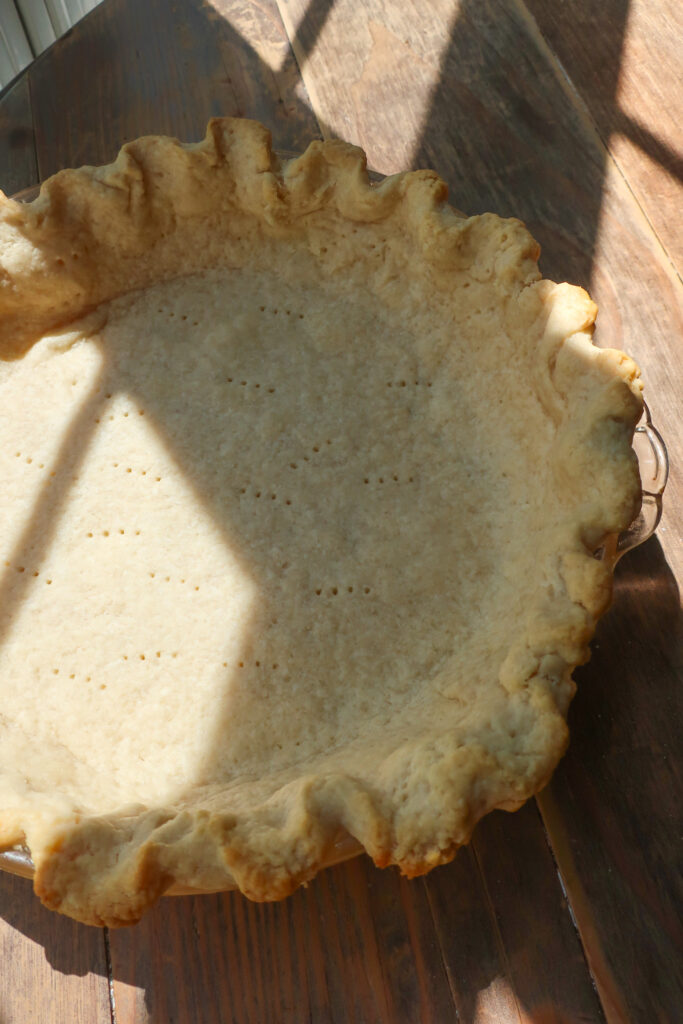 empty blind baked pie crust