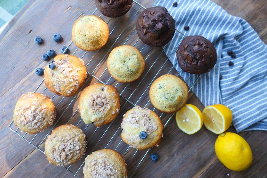 how to make four flavors of muffins with one batter