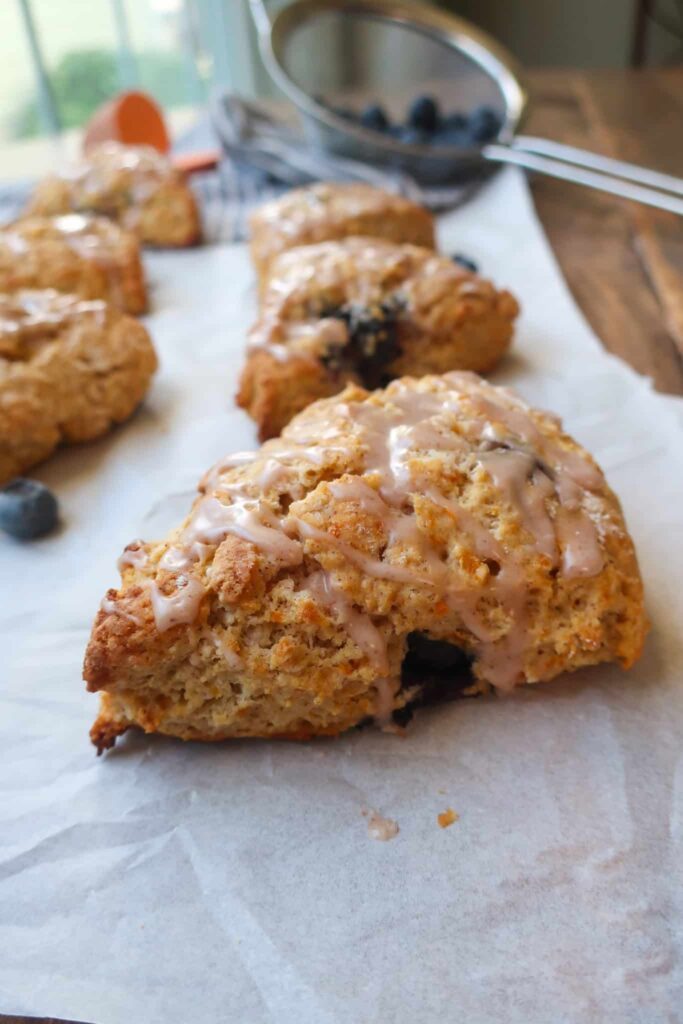 flaky blueberry scones