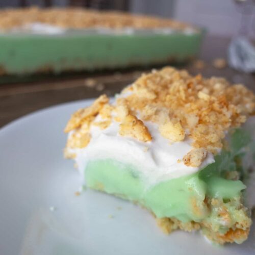 slice of creamy pistachio dessert