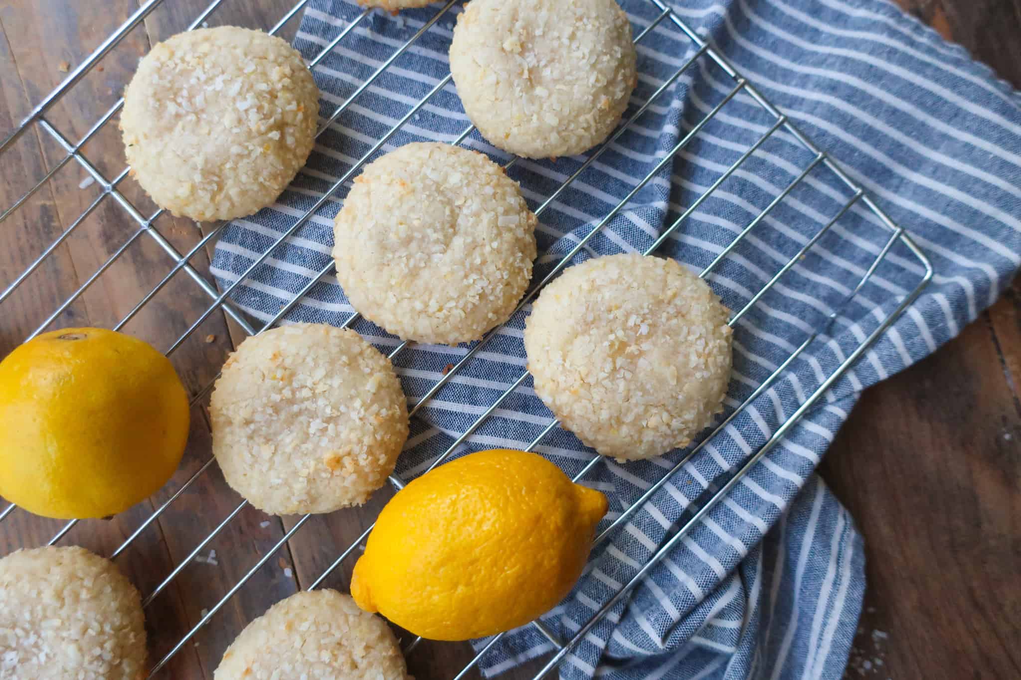 lemon cookies with white chocolate and coconut