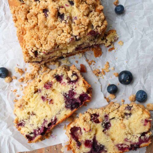 homemade blueberry muffin bread
