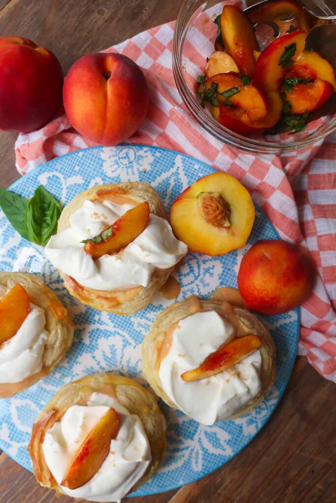 easy puff pastry tarts with peach