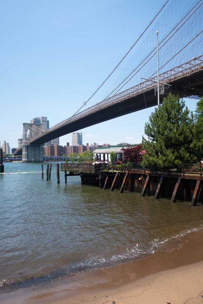 views of the brooklyn bridge from DUMBO