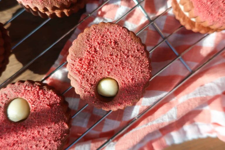 chocolate strawberry sandwich cookies