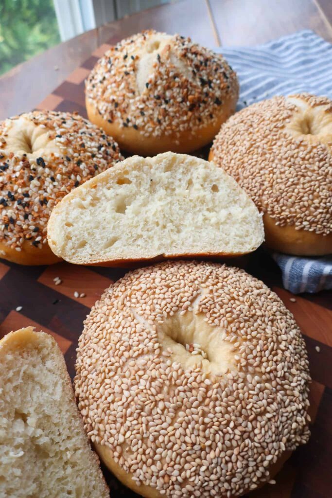 fluffy homemade bagels from scratch