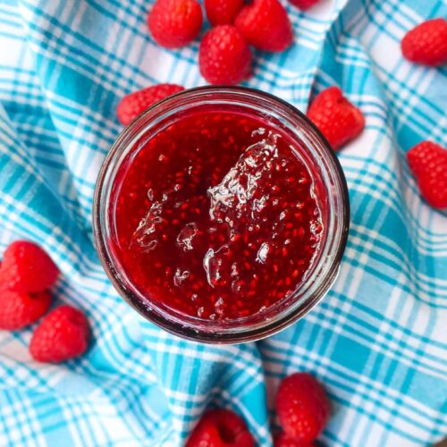 raspberry jam with fresh or frozen fruit