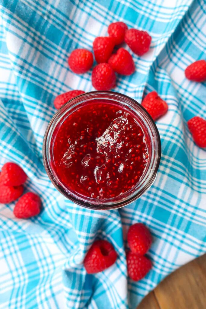 raspberry jam with fresh or frozen fruit