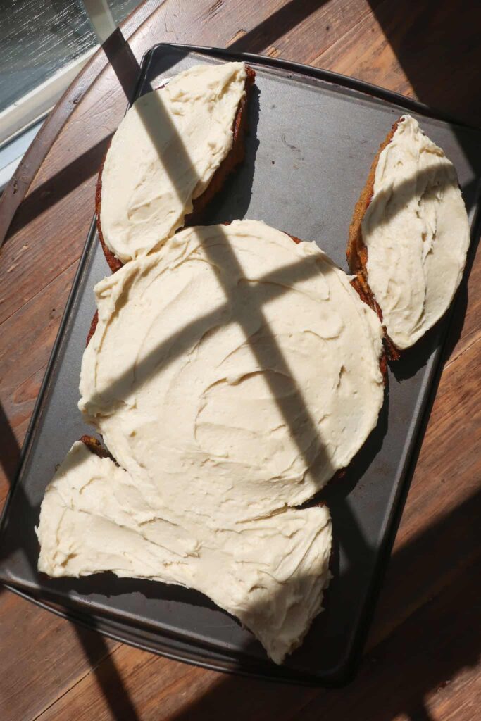 frosted carrot cake bunny cake