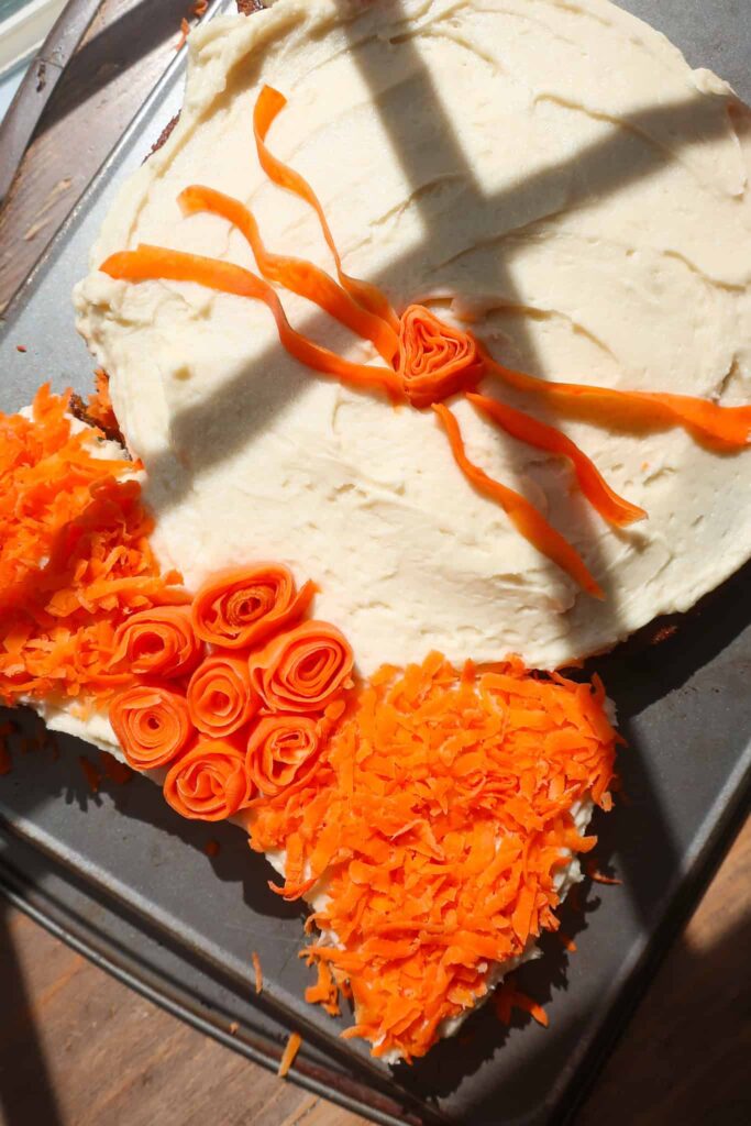 bunny cake bowtie and face decorated with carrots