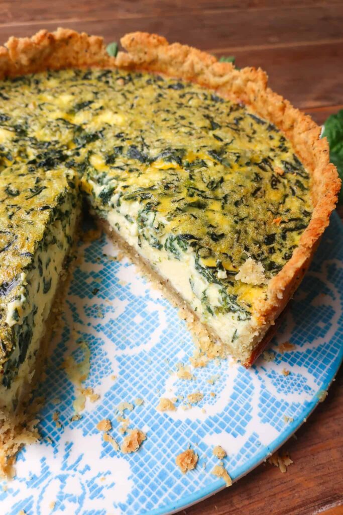 inside of mediterranean quiche recipe