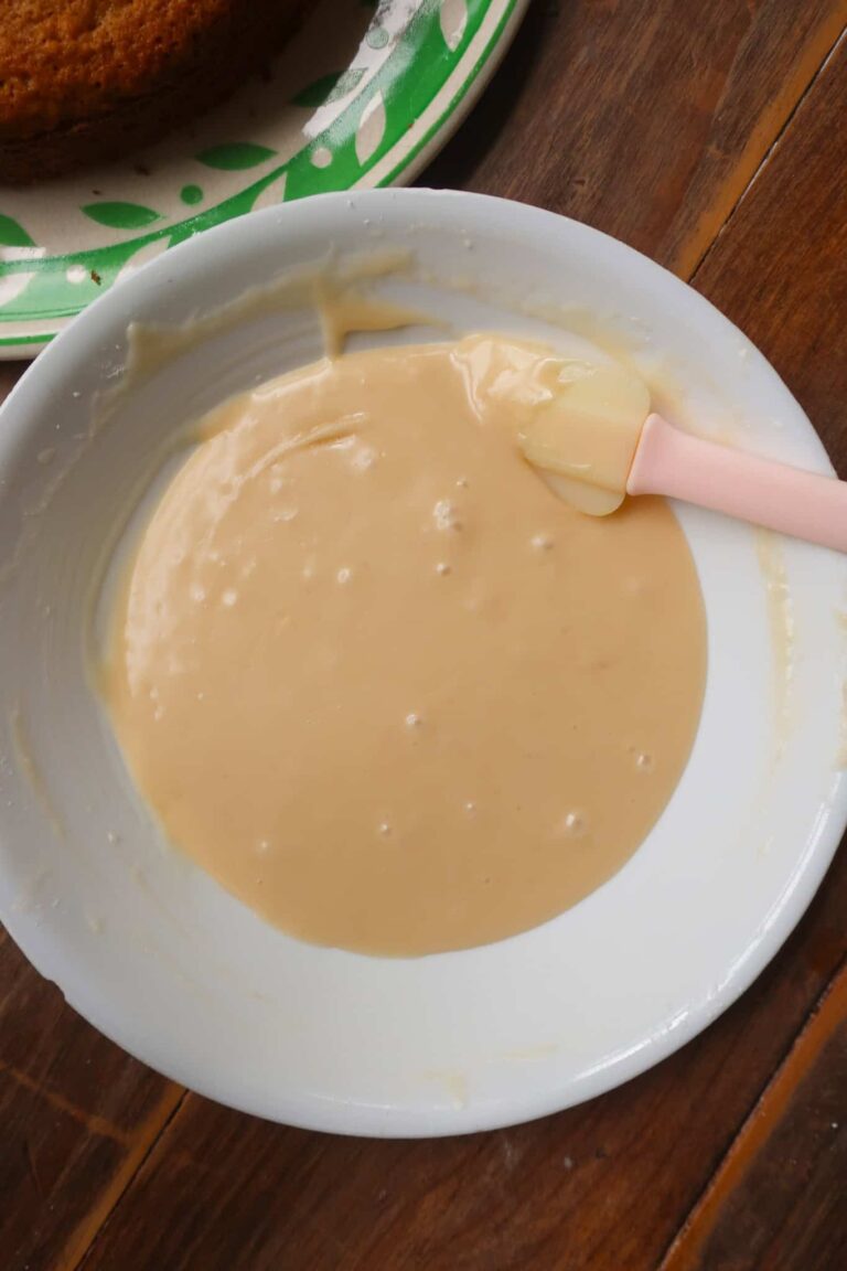 salted vanilla glaze in bowl