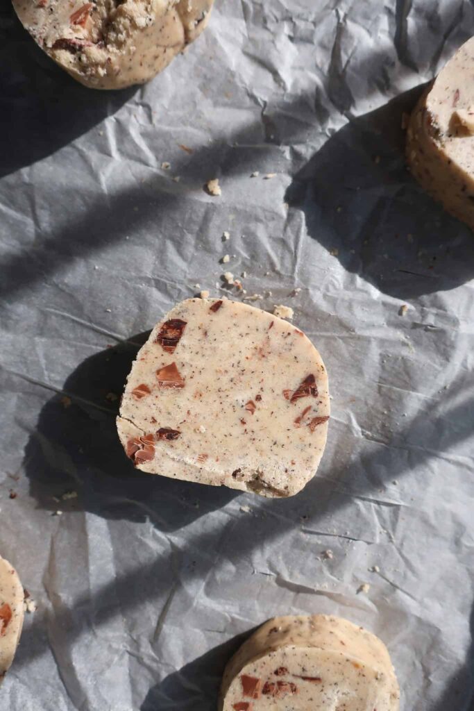 chocolate shortbread cookie ready to bake