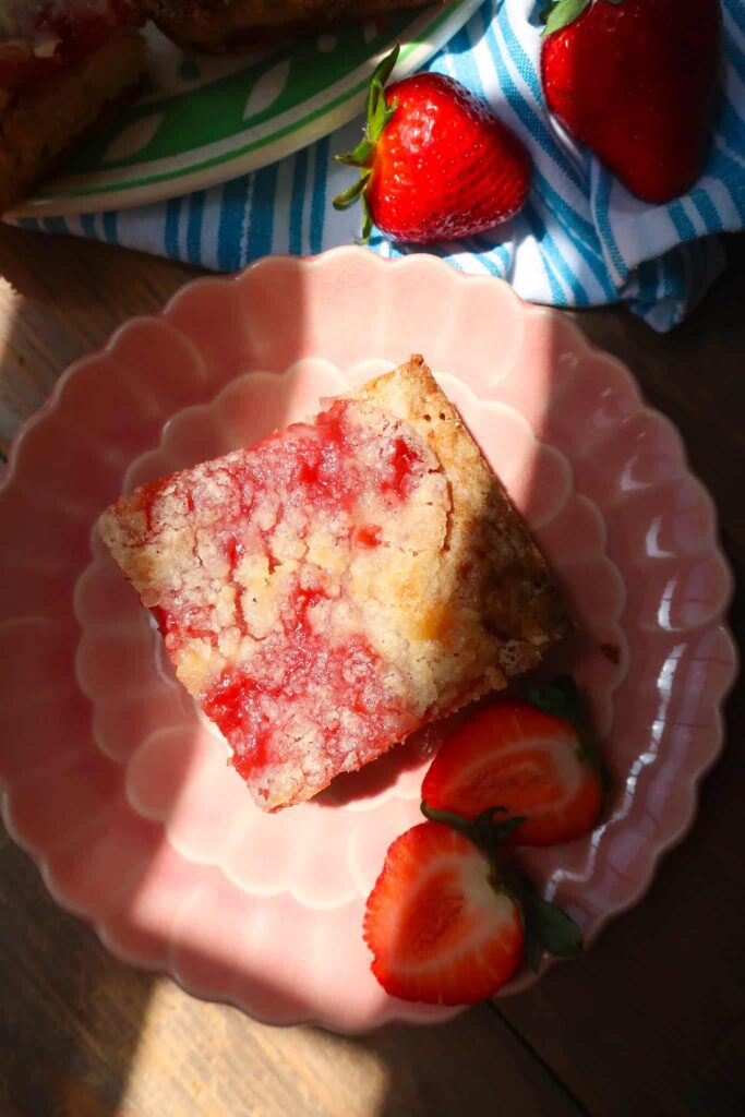 piece of strawberry coffee cake