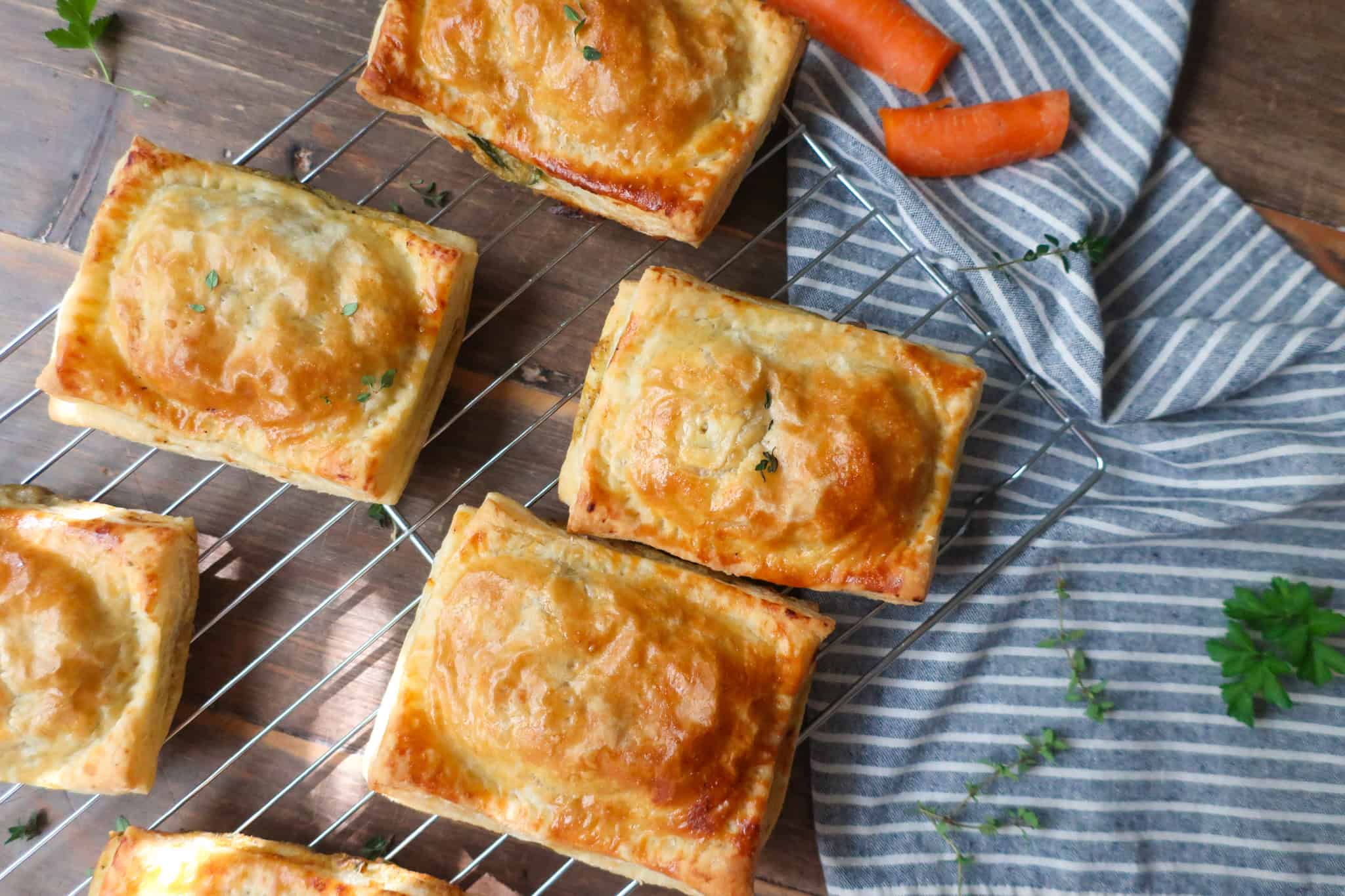easy chicken hand pies recipe with puff pastry