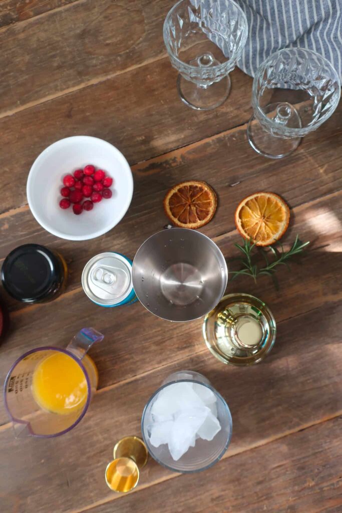 ingredients for rosemary mocktail