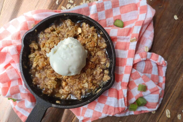 single serve rhubarb crisp