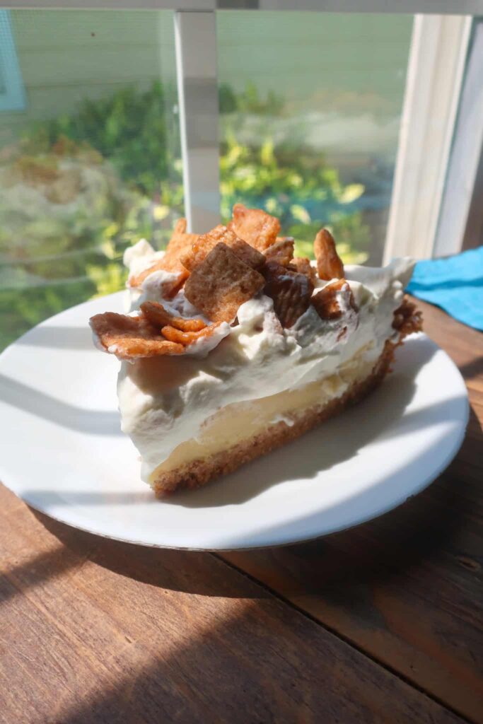 slice of Cinnamon Toast Crunch pie