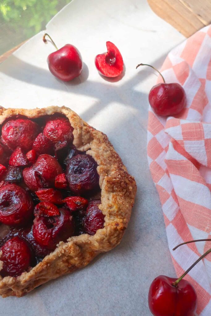 fresh cherry galette for one