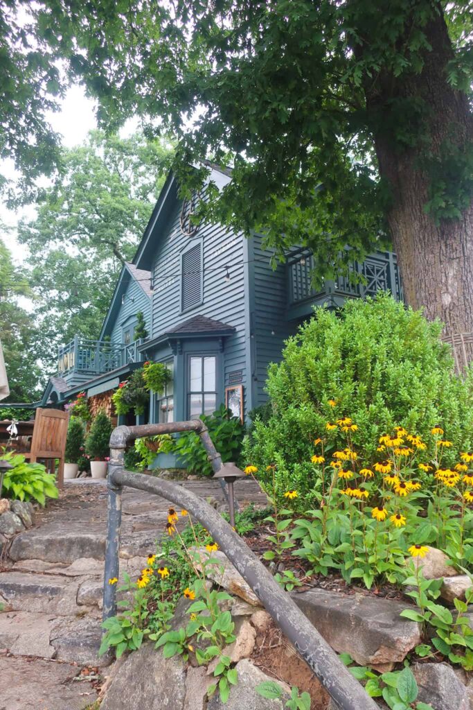 Inn with wildflowers in Highlands NC