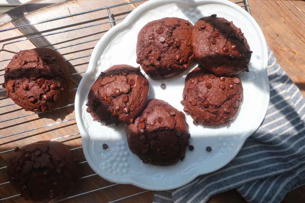 double chocolate muffin tops