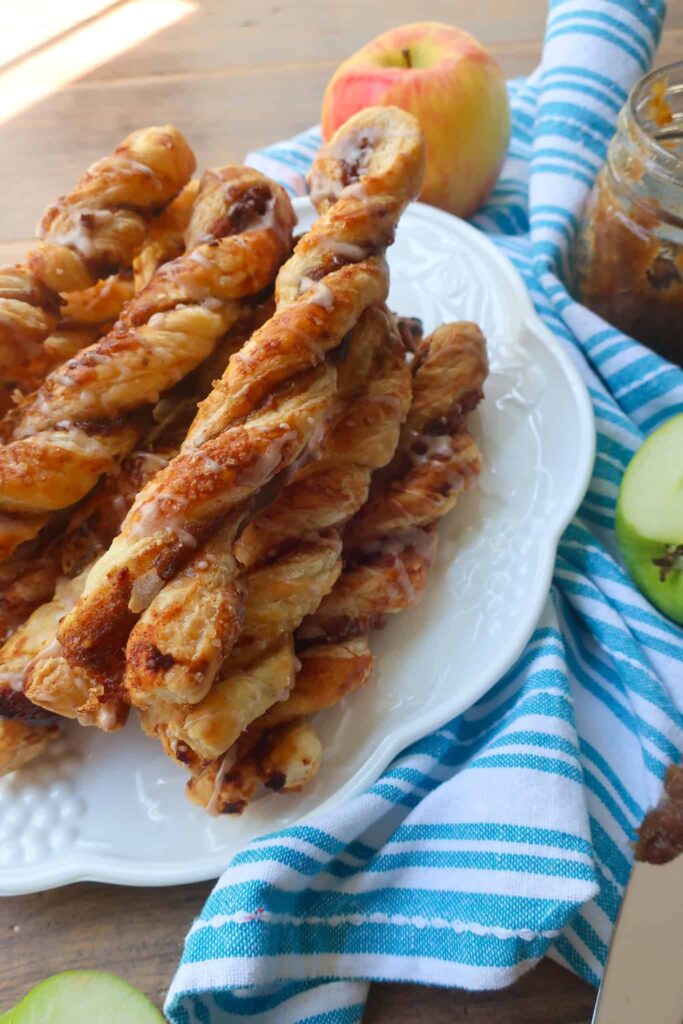 plate of fall puff pastry dessert