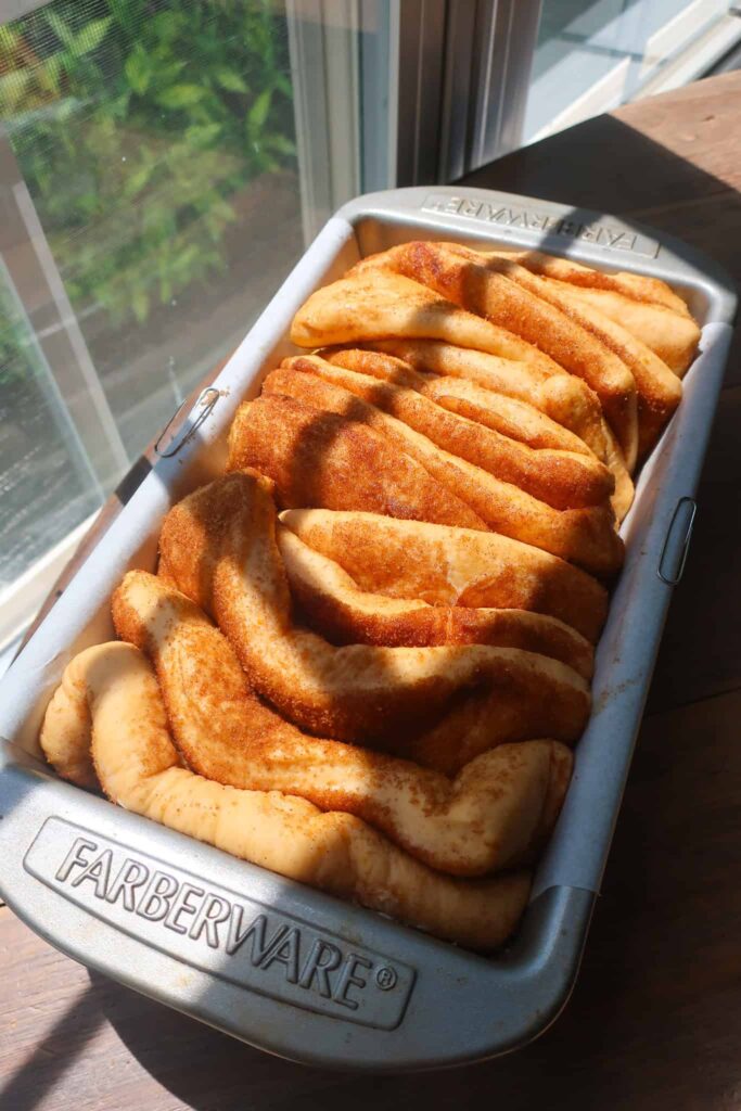 pull-apart bread rising
