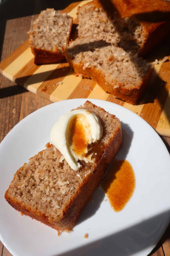 coconut loaf cake with fall spices